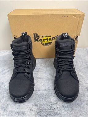 Dr. Martens Combs W Black Nylon Canvas Combat Boots - Women’s Size 6 - NEW